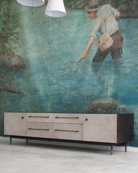 20th-Century-by-HKFA-vintage-antique-mural-BDDW-showroom-Manhattan-NYC-showroom-fisherman-credenza